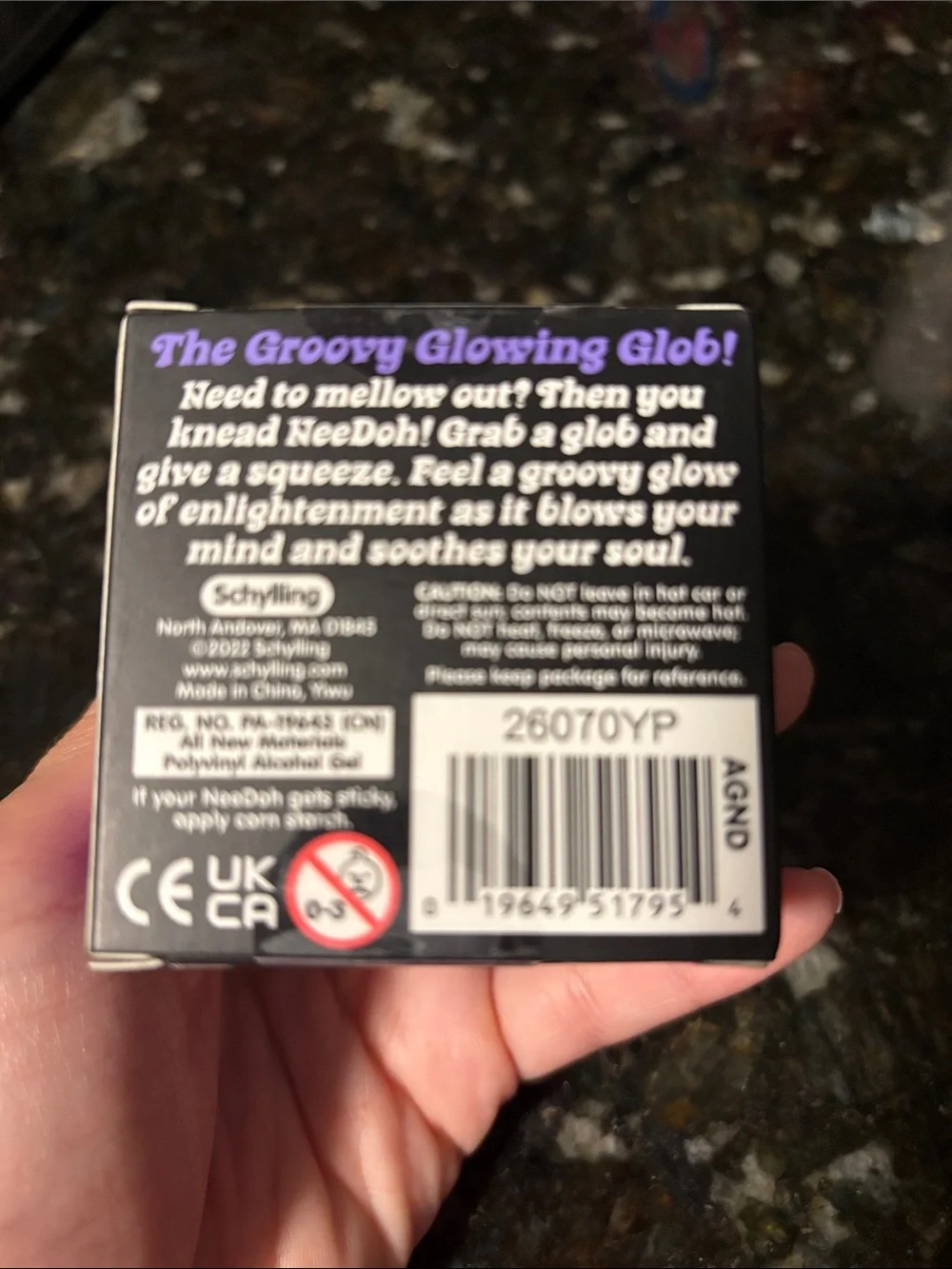 Schylling NeeDoh Glow in the Dark stress ball-Purple